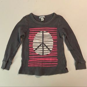 Old navy girls long sleeve thermal gray peace sign size XS 5
